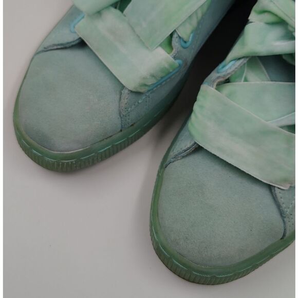 Puma Heart Reset Suede Velvet Bow Sneakers Shoes Sz 10 - Picture 6 of 16
